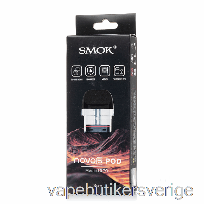 Vape Sverige Smok Novo 5 Utbytespods 0,7ohm Meshed Mtl Pods